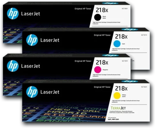 HP 218X toner 4-pack: black, cyan, magenta and yellow Original HP boxes