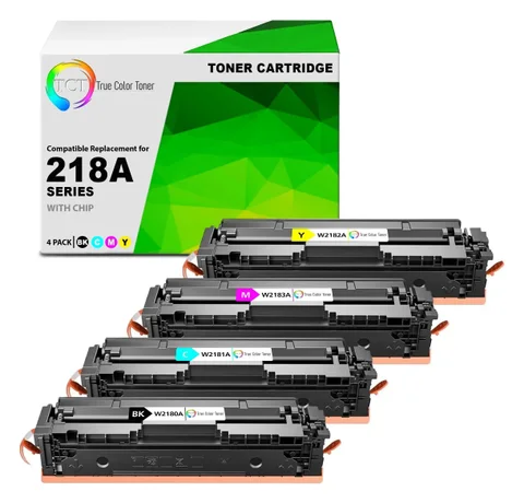 True Color Toner (TCT): TCT 218A 4-pack (K/C/M/Y) compatible toner with chip (seller's product photo)